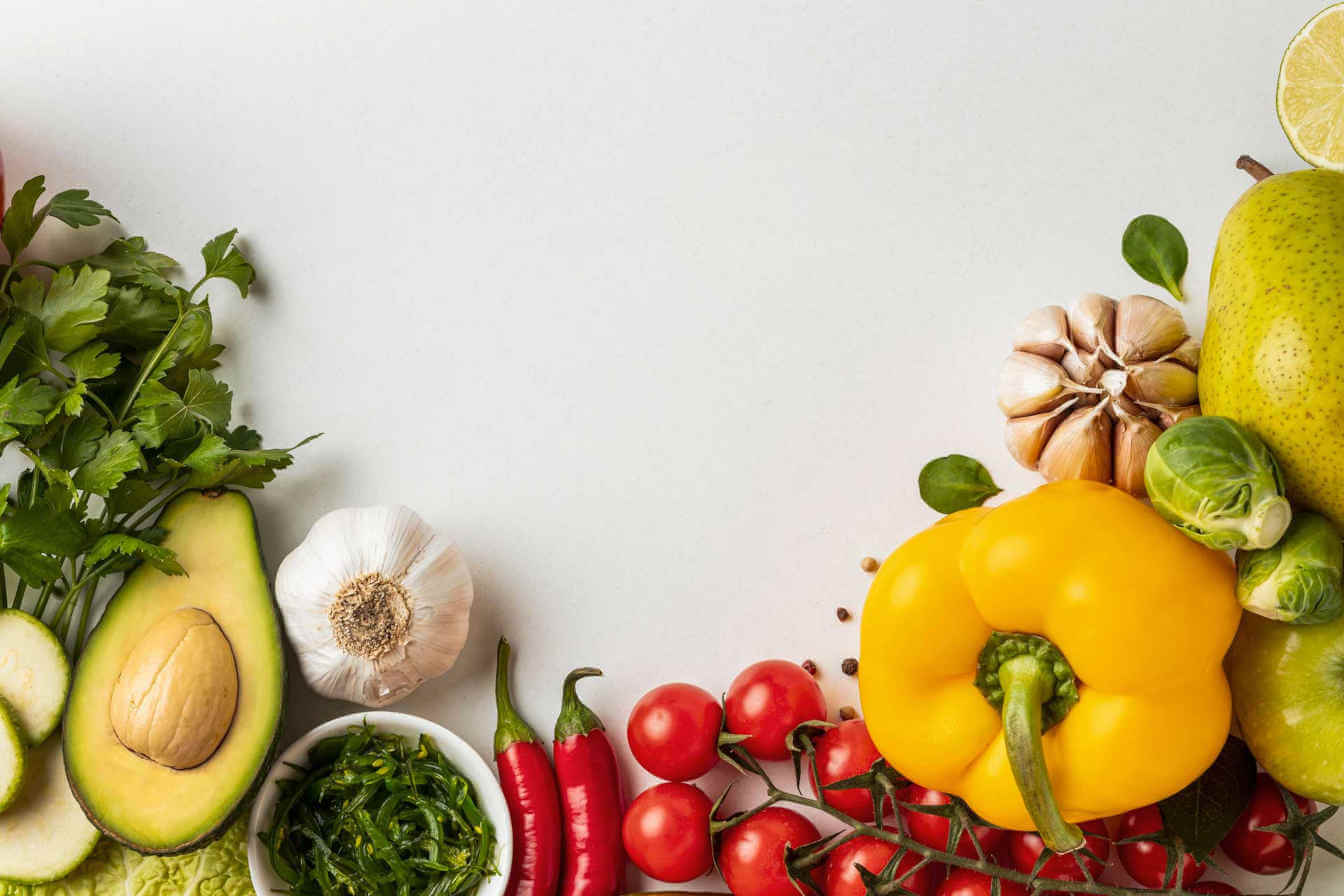 Nutrition vegetables on a table